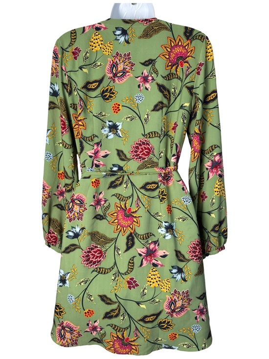 LOFT Multicolor Floral Wrap Dress with Pink and Yellow Accents 6P - Picture 5 of 9